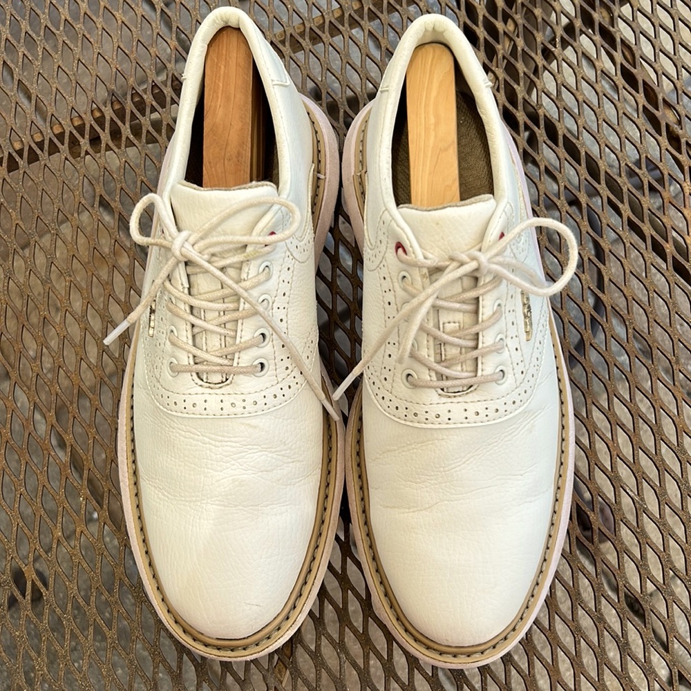 Straight Down Men's Victory Classic Golf Shoe (20109), White, Mens 10.